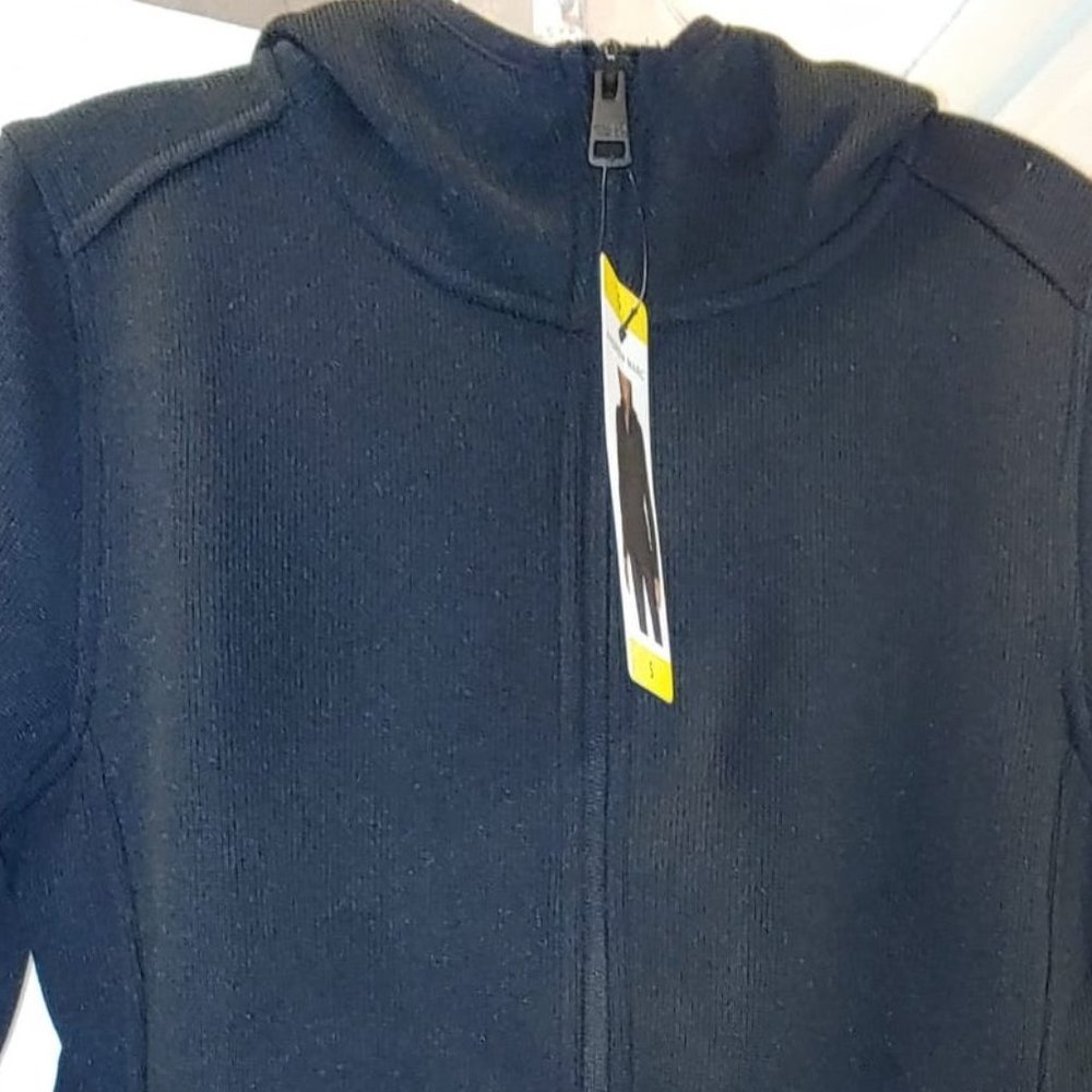 ANDREW MARC Women Full Zip Fleece Jacket--Black - Picture 8 of 11